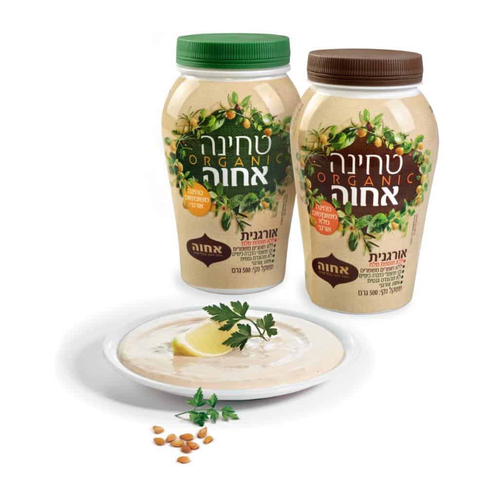 טחינה אחוה אורגנית רגילה ומלאה. צילום: יעל האן