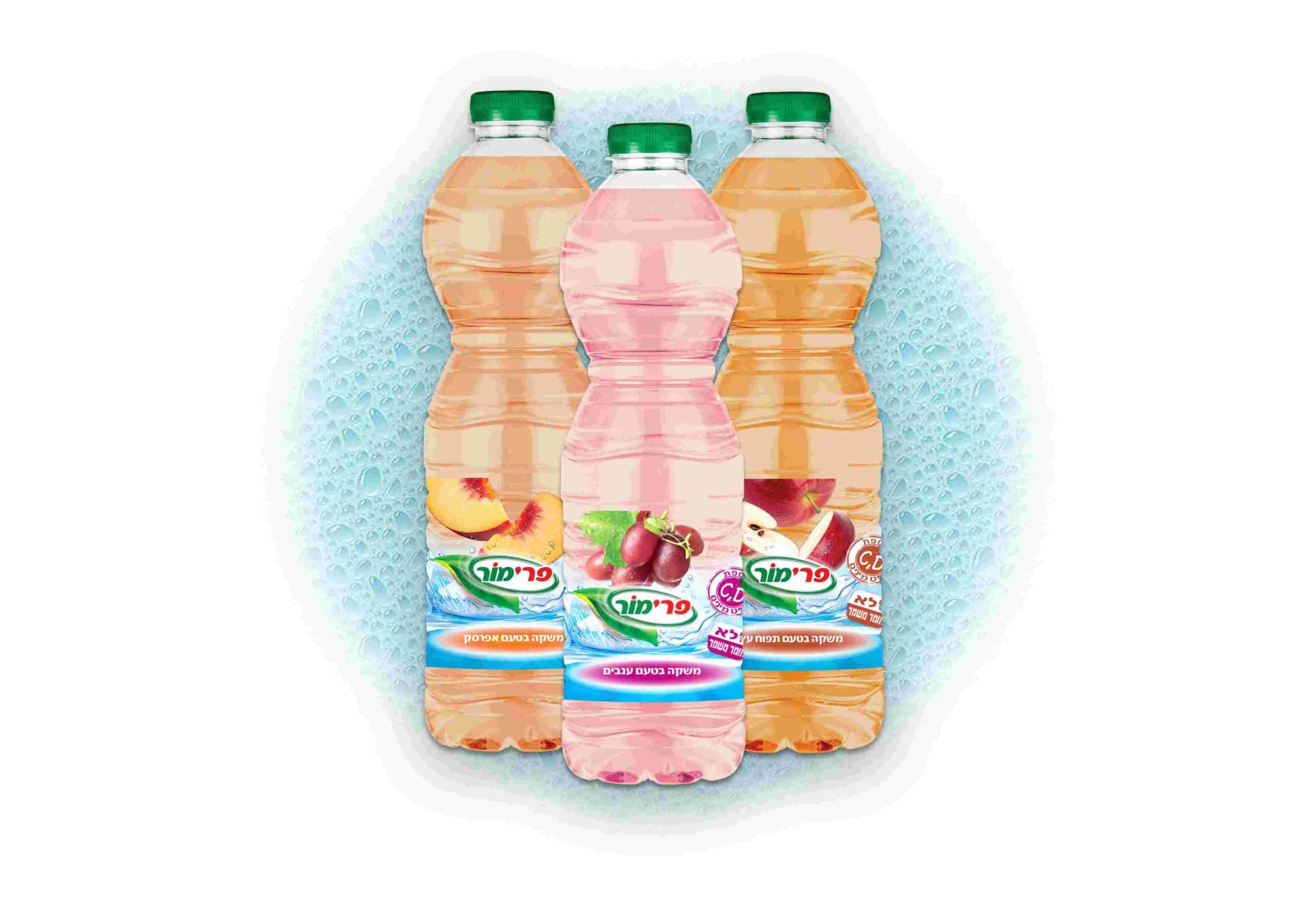 סדרת משקאות צלולים בטעמי פירות של פרימור הדמיה רוני ברוקס