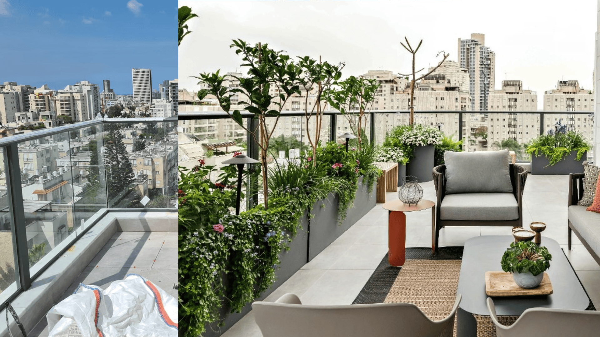 המרפסת. דירה מקבלן הפכה ליצירת אמנות | צילומים: מאור מויאל, הלל אדריכלות