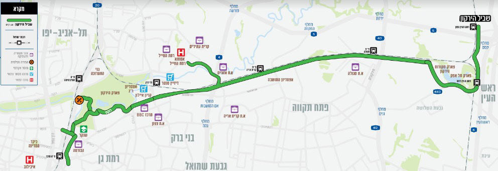 שביל ירקון | מפה: באדיבות נתיבי איילון