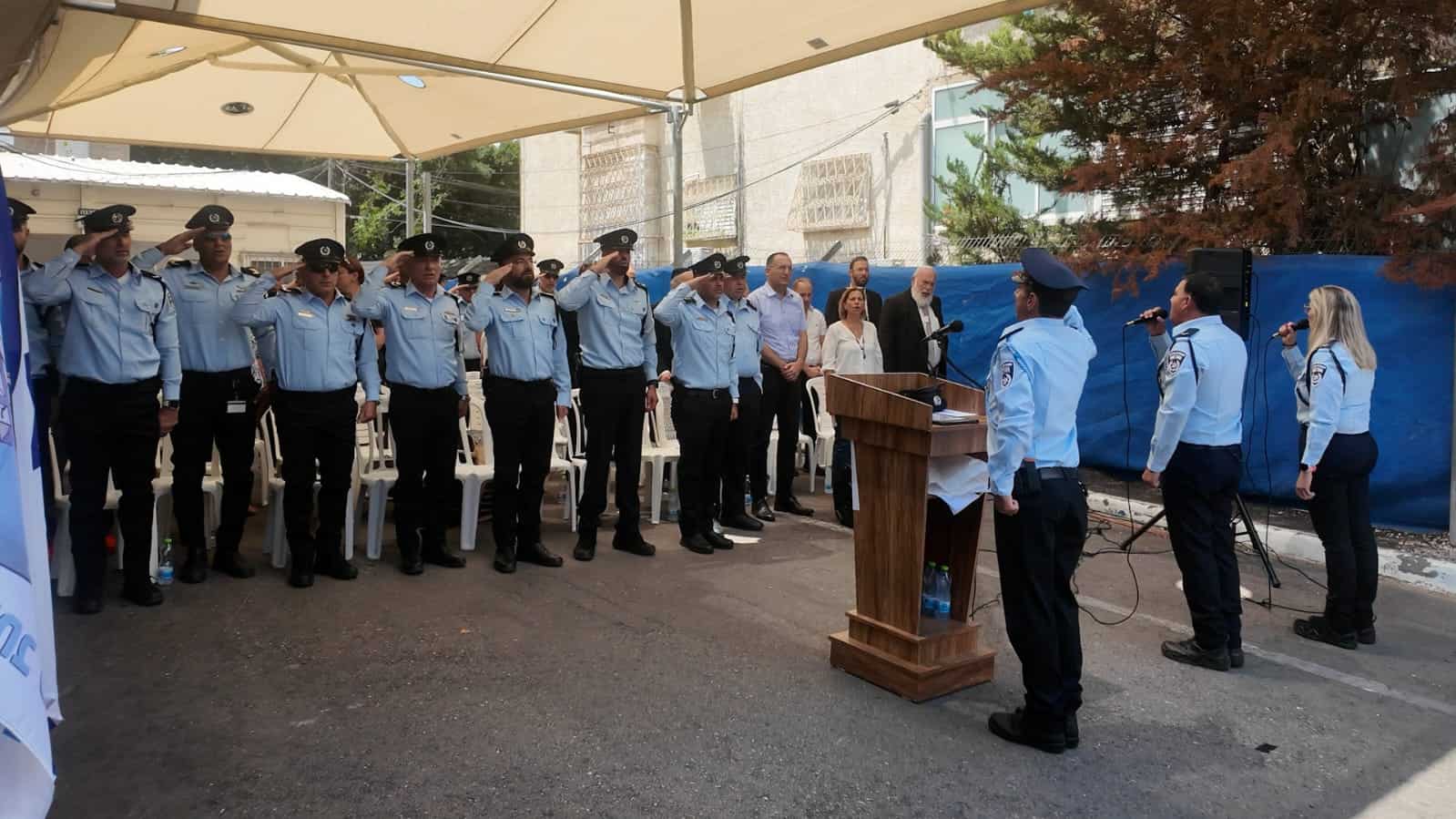 טקס החלפת מפקד תחנת גבעתיים במרחב דן של מחוז ת”א. צילום: דוברות המשטרה