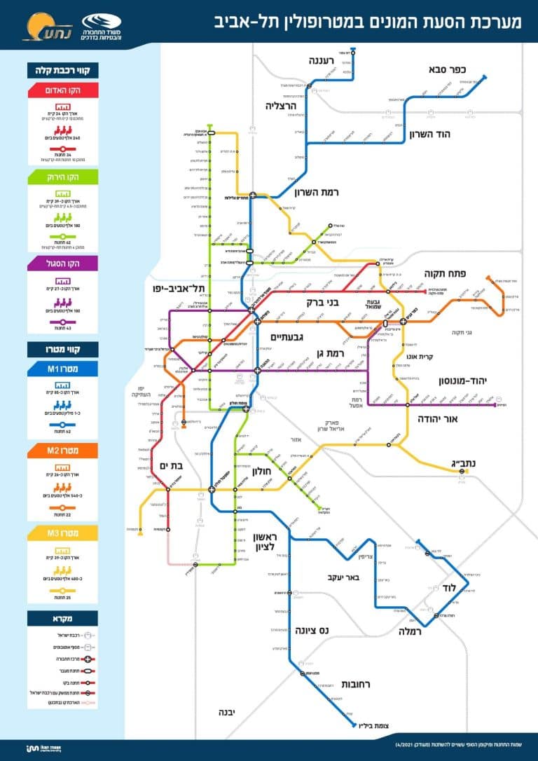 מפת קווי המטרו של גוש דן | מפה: באדיבות נת”ע