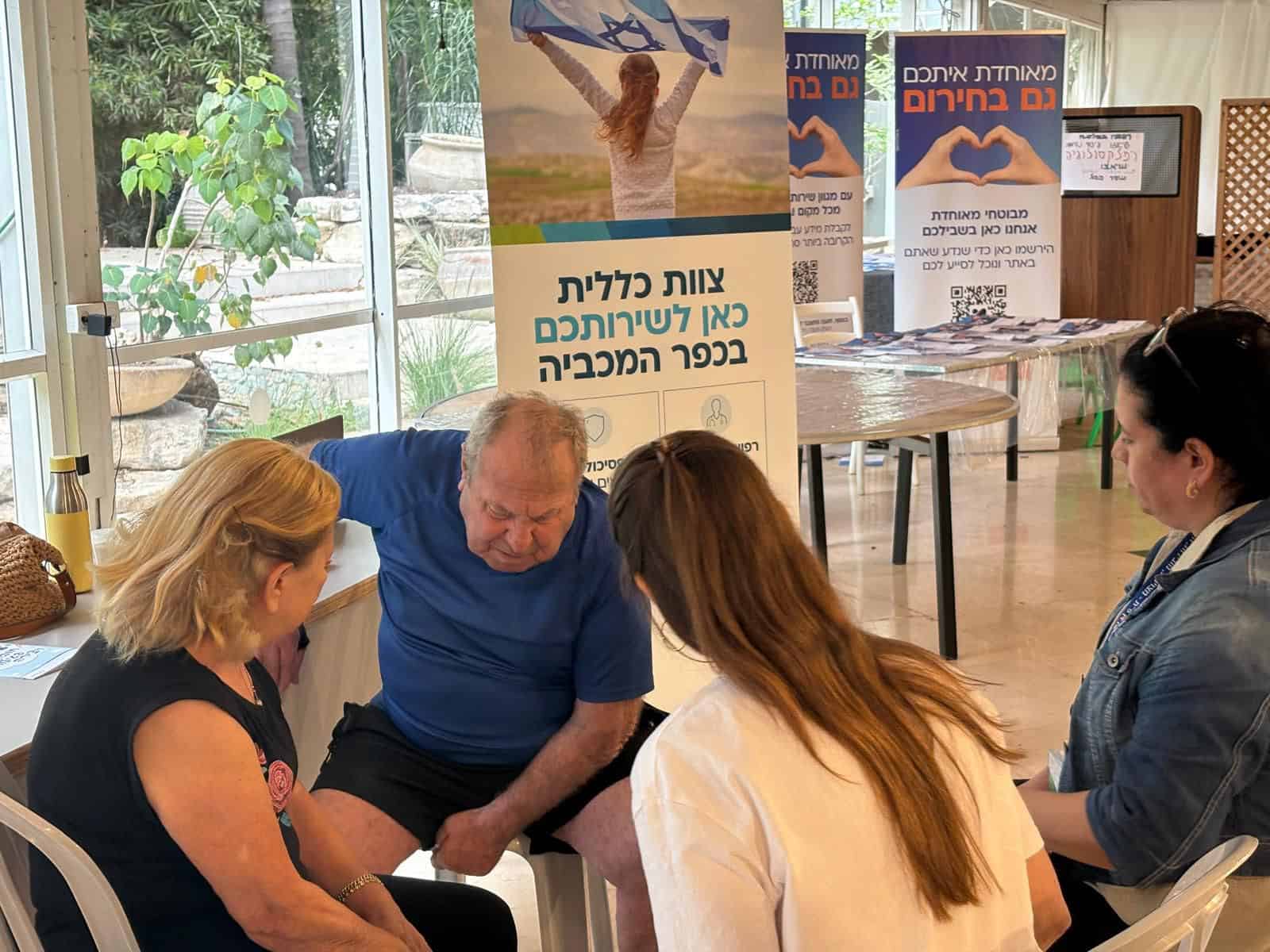 מרפאת החירום של כללית מחוז דן פ”ת בכפר המכביה מספקת מענה למפונים. צילום: כללית מחוז דן-פ”ת