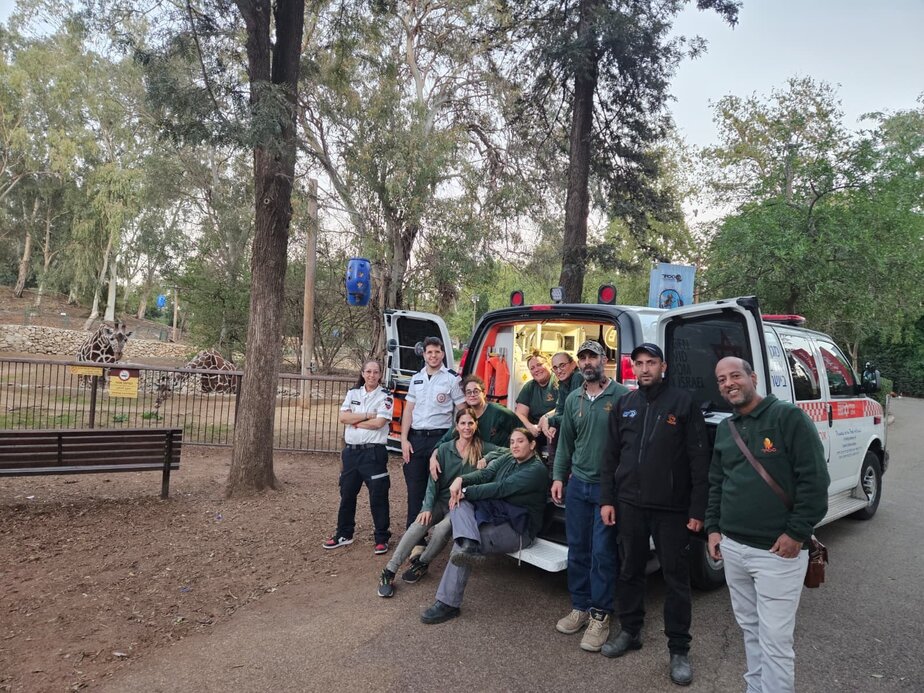 14 עובדים בספארי ר"ג הוכשרו כחובשי מד"א. צילום: דוברות הספארי