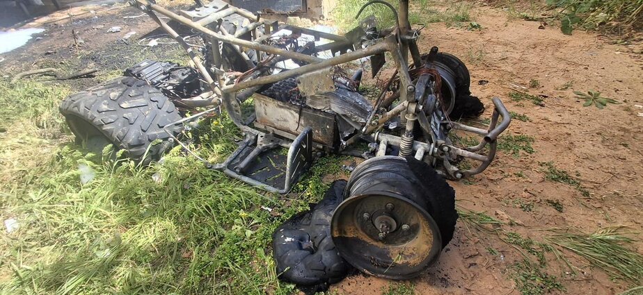 הטרקטורון שעלה באש ברמת גן. צילום: כיבוי והצלה