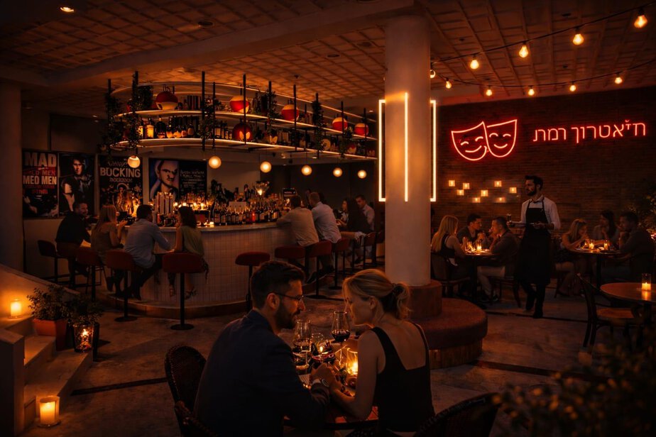 בית קפה בתאטרון רמת גן. הדמיות: סיטון פלוס טנוס אדריכלים