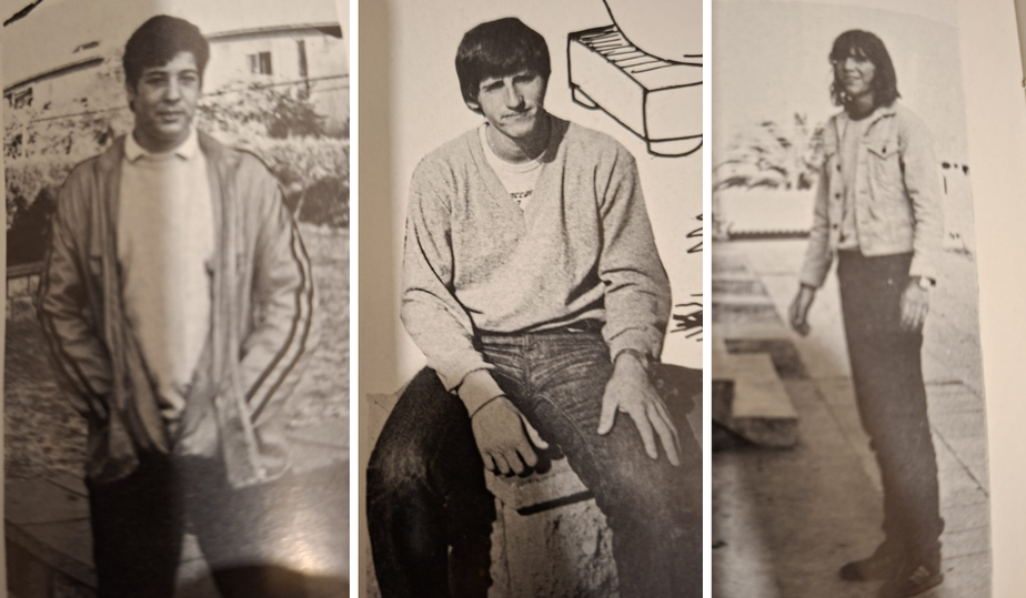 מימין לשמאל: רונן ילין, אופיר קאופמן ונמרוד לונדון ז"ל.צילום מתוך ספר המחזור באדיבות תיכון בליך